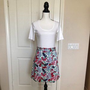 Draper James Floral Skirt With Scalloped Hem